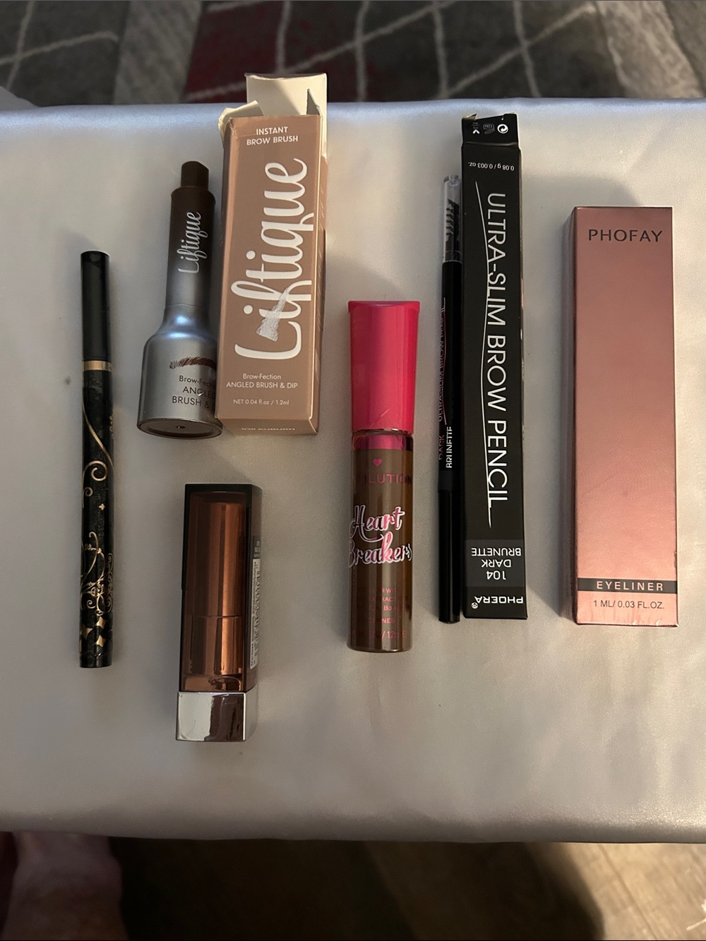 Phofay Ultra-Slim Brow Pencil & L'Utique Beige Brow Brush Combo - Beige